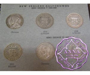 New Zealand Half Crown & Crown Set, 26 Coins